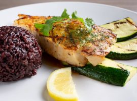 grilled halibut with coriander butter