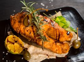 grilled king fish steak