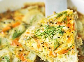 smoked salmon and dill frittata