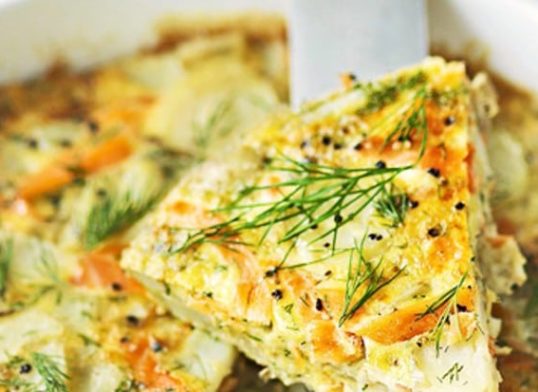 smoked salmon and dill frittata