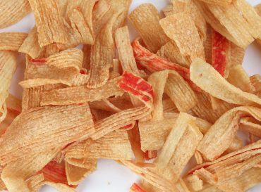 CNY crab chips snack white background