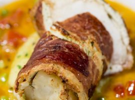 Fine Dining - Fish - Monkfish Wrapped In Ham With Vegetables