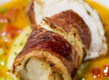 Fine Dining - Fish - Monkfish Wrapped In Ham With Vegetables