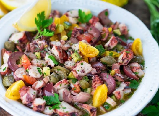 Fresh octopus salad