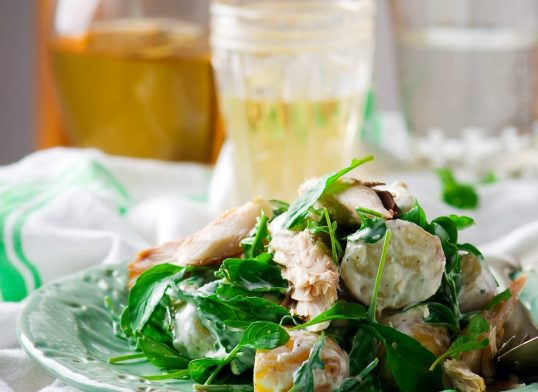 warm new potato and smoked mackerel salad