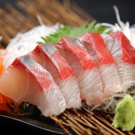 120938340 - amberjack sashimi plate