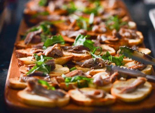 anchovy and garlic bruschetta