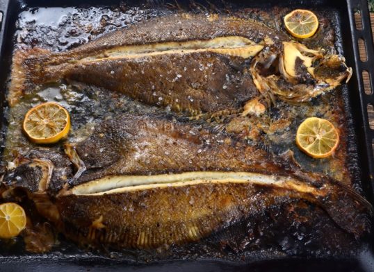 cornish sole with roasted garlic and parsley