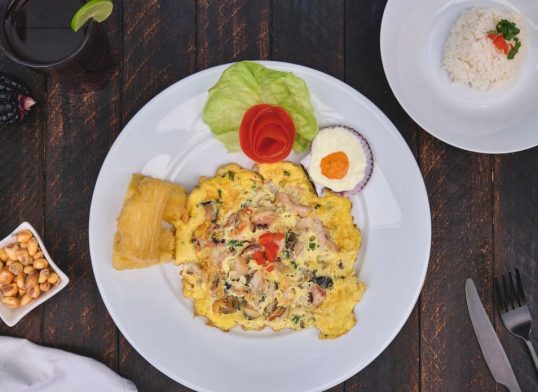 octopus and potato omelette