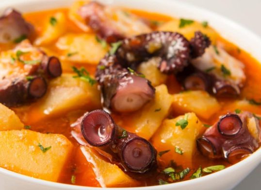 octopus and potato stew
