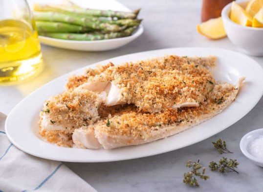 baked haddock with herbed crumbs