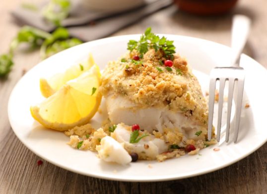 baked plaice with herb crust