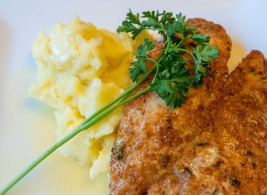 baked yellowfin sole with parmesan crust