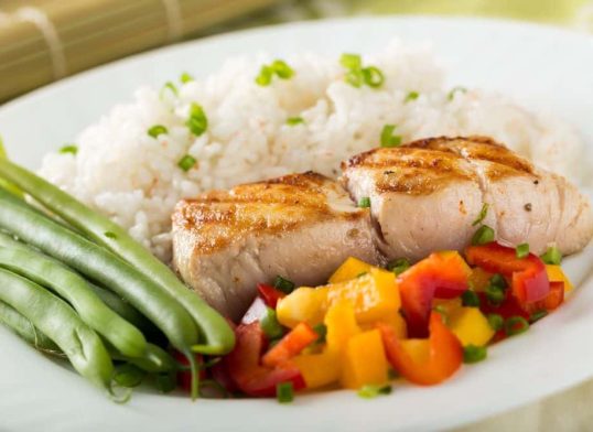 barbecued haddock with mango salsa