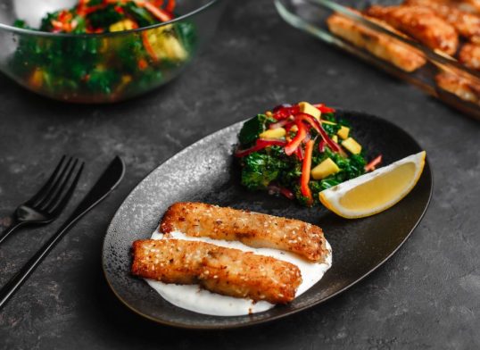 barramundi with avocado and tomato salsa