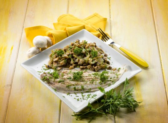 dover sole with mushrooms