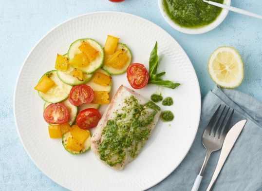 dover sole with pesto