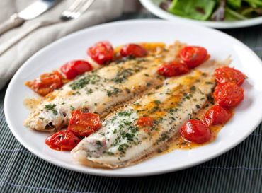 dover sole with tomatoes and olives