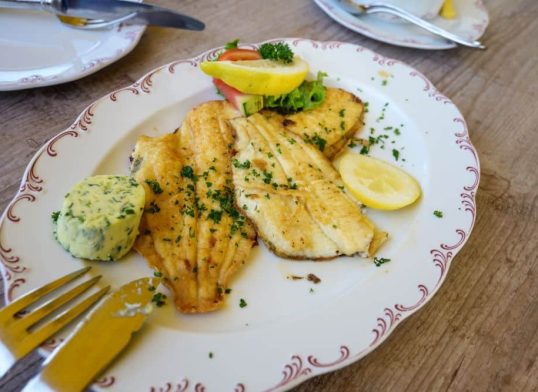 fried plaice with parsley butter