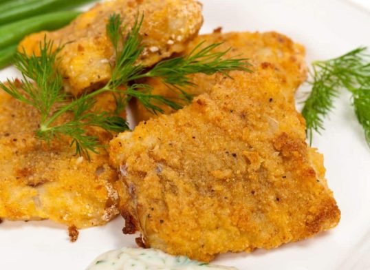 fried pollock with tartar sauce