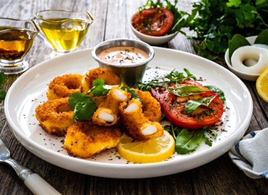 fried squid with garlic
