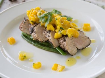 grilled barramundi with mango salsa