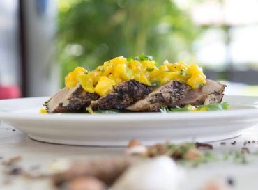 grilled barramundi with mango salsa