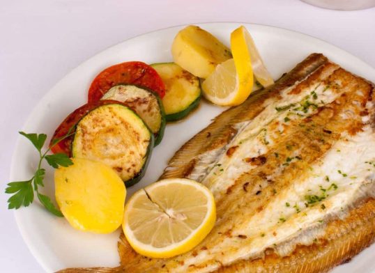 grilled yellowfin sole with lemon