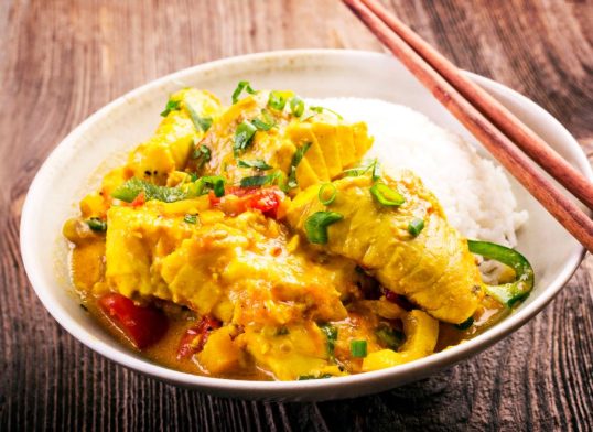 haddock with coconut curry sauce