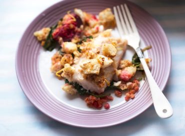 haddock with spinach and bacon