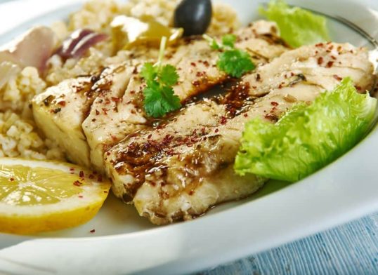 halibut with red chile lime sauce