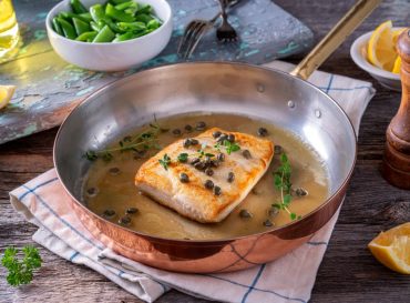 halibut with roasted garlic and herb sauce
