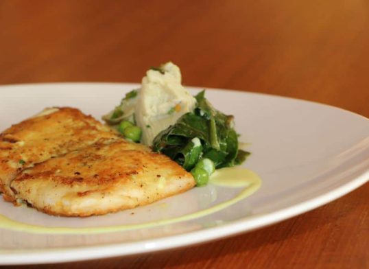 john dory with spinach and bacon