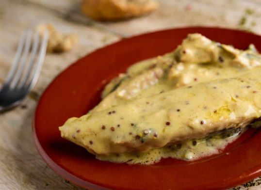 mackerel with mustard sauce