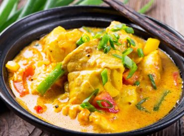 monkfish with coconut curry sauce
