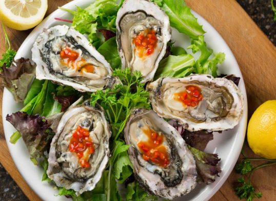 oysters on the half shell