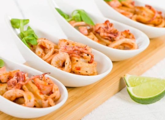 pan seared squid with garlic