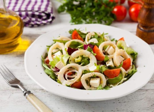 squid and bacon salad