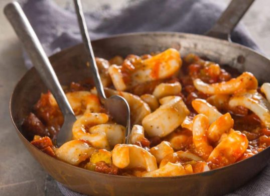 squid and chorizo stew