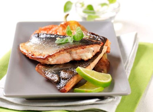 pan fried trout with bacon
