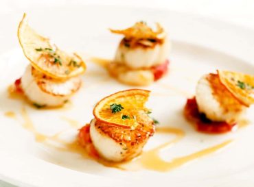 pan seared scallops with orange sauce