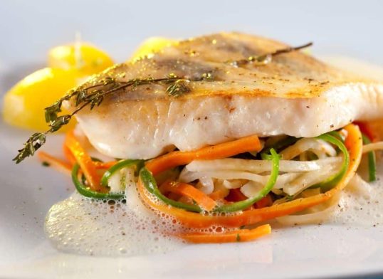 perch with creamy mustard sauce