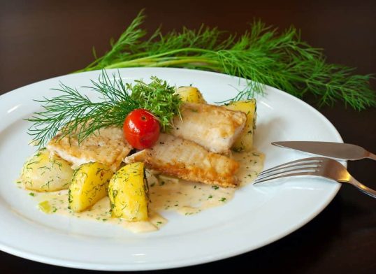 perch with white wine butter sauce