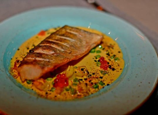 plaice with coconut and chilli sauce