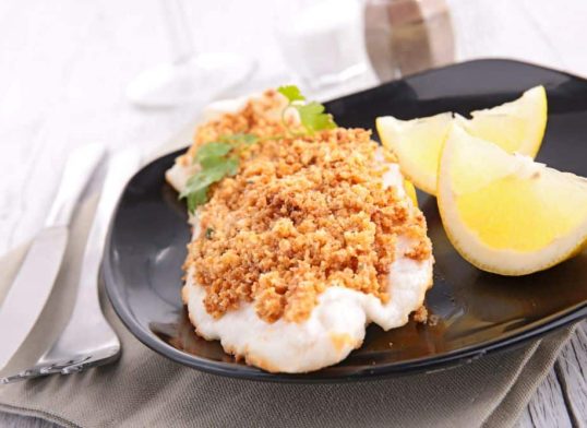 plaice with panko and parmesan crust