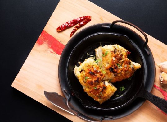 pollock fish fillet with garlic & parsley