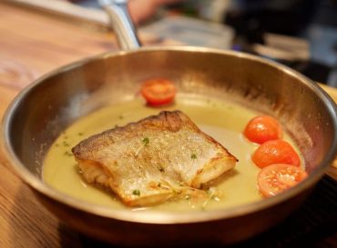 pollock fish fillet with honey & mustard sauce