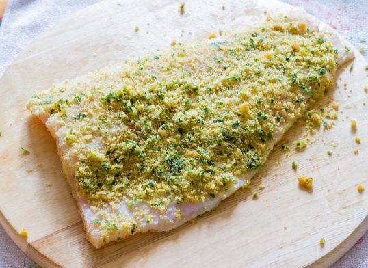 red snapper with herbed breadcrumbs