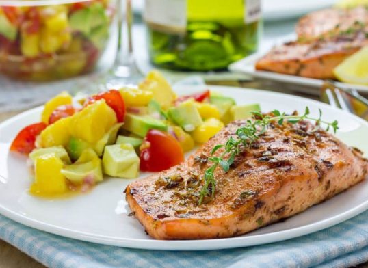 salmon with avocado salsa