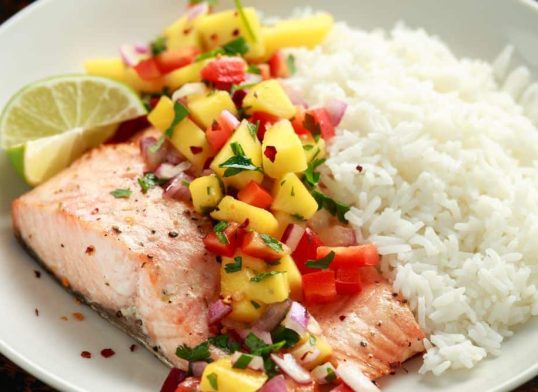 salmon with mango salsa